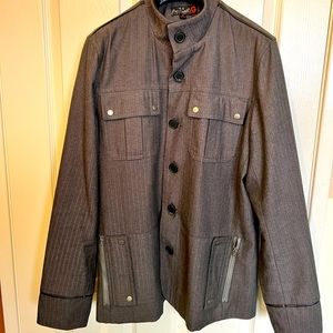 G by Guess Military Offer Cotton Light Weight Jacket with Leather Accents Used